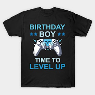 Birthday Boy Time To Level Up Video Game Birthday Boys Kids T-Shirt